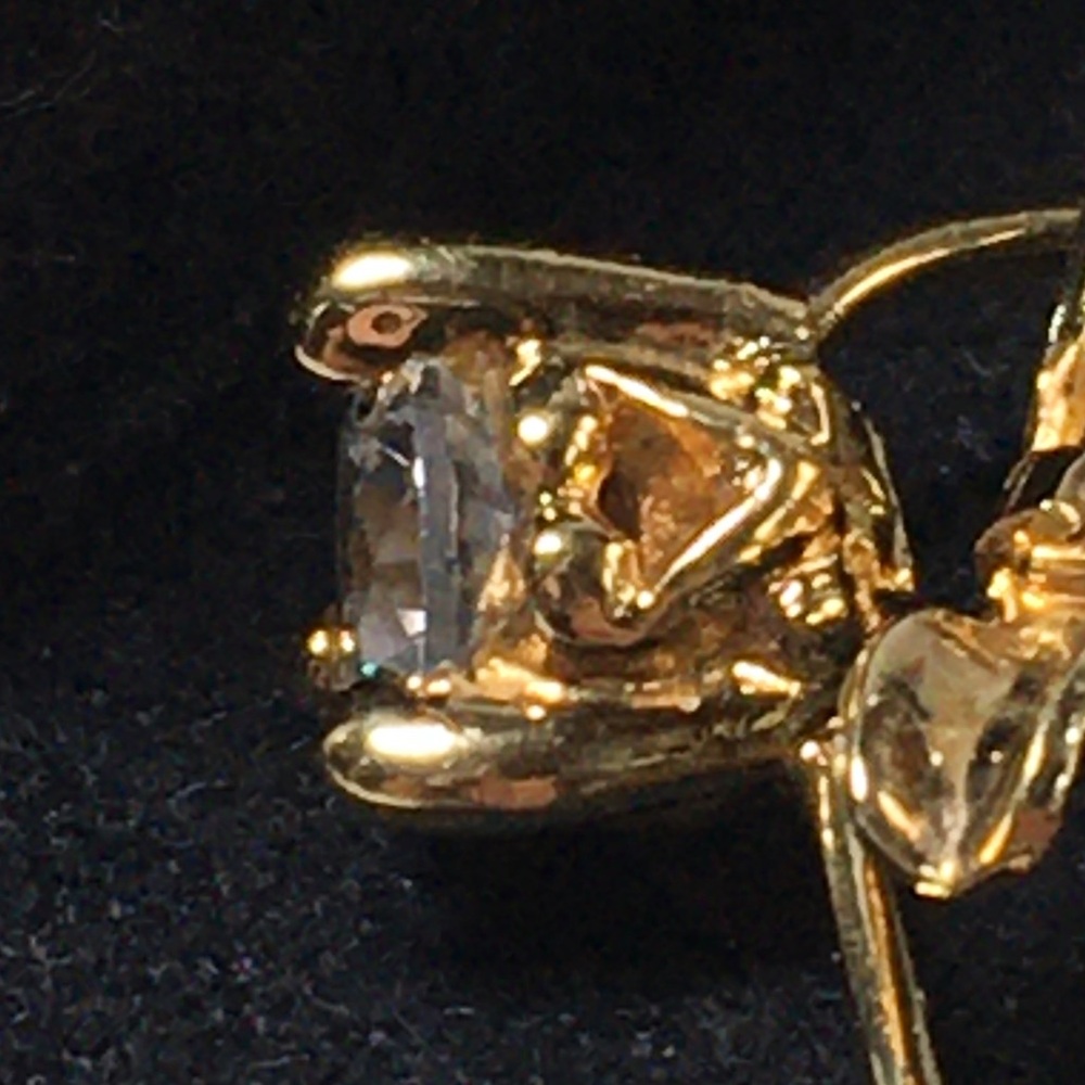 Signed John Medeiros Earrings Beijos Collection Rhodium & Gold Overlay Crystal - Picture 5 of 7